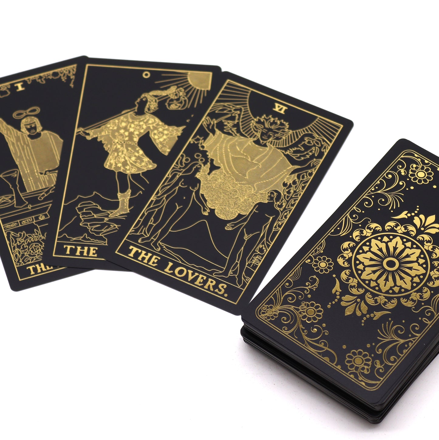 Black & Gold Traditional Tarot Deck With Guidebook