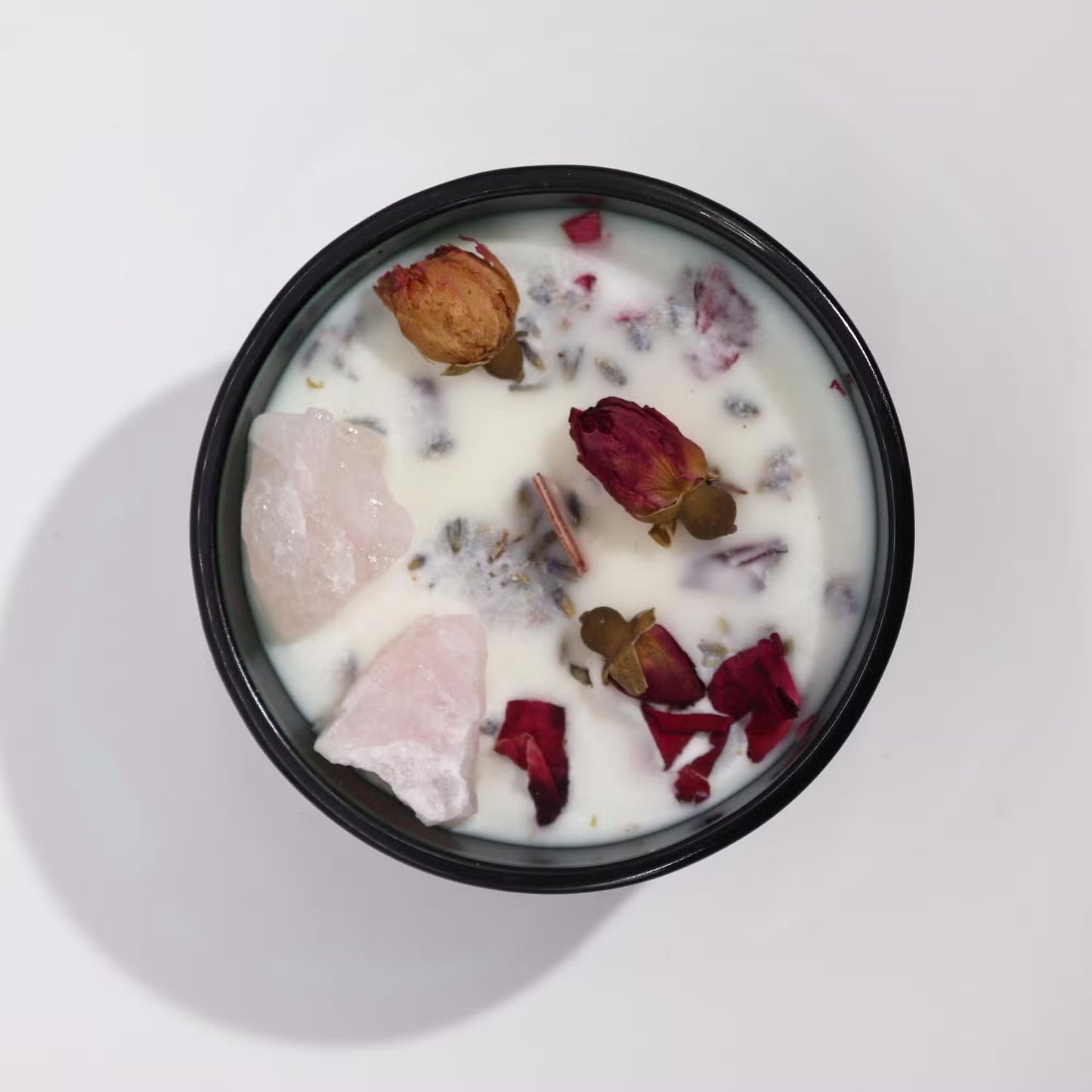 The Lovers Crystal Candle - Rose Quartz & Rose