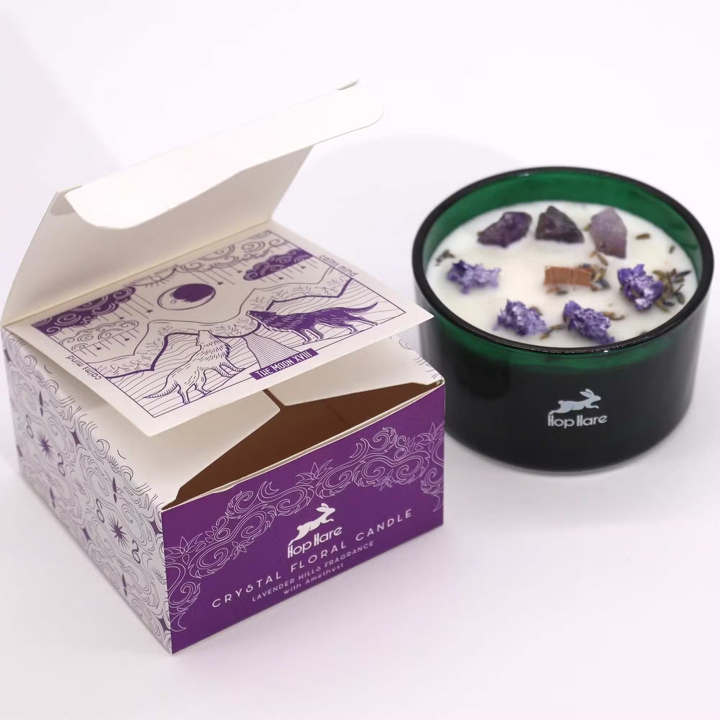 The Moon Crystal Candle - Amethyst & Lavender