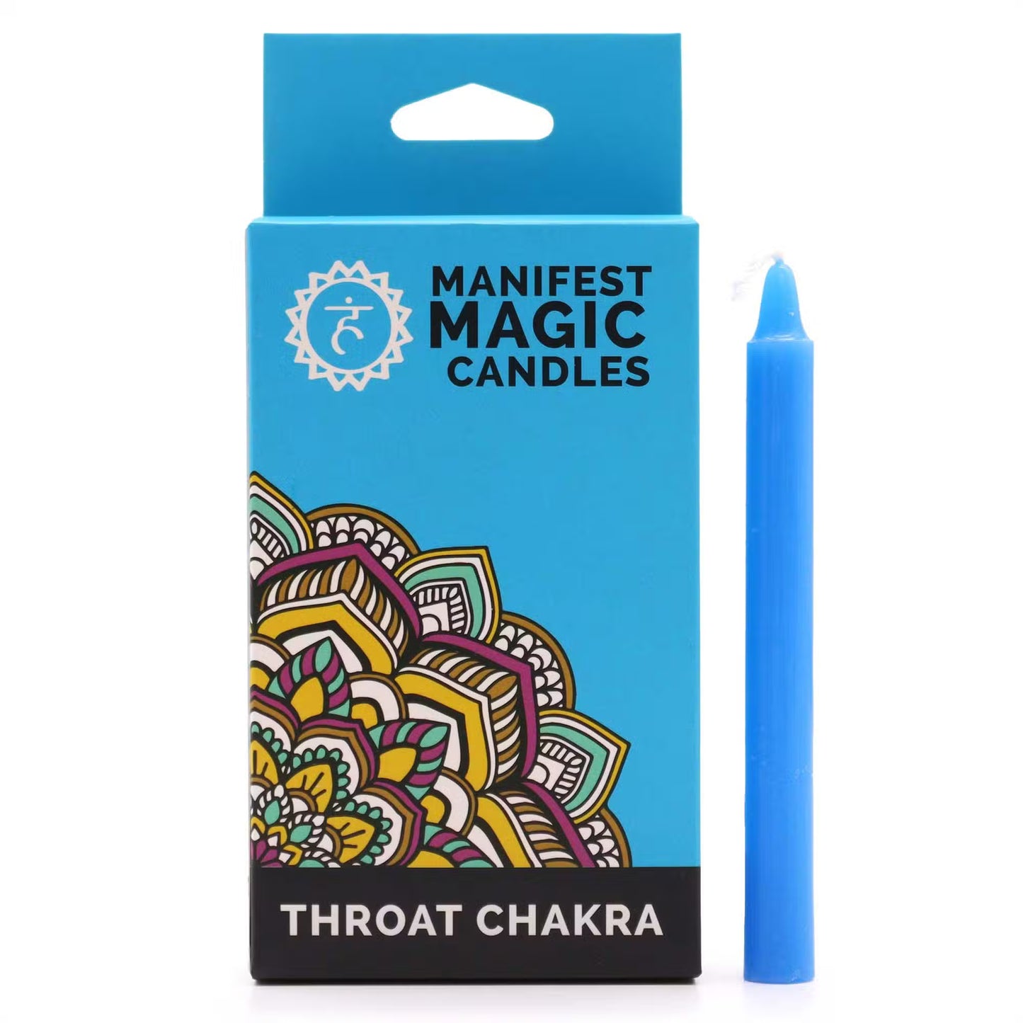 Manifest Spell Candles Throat Chakra - Blue (pack of 12)