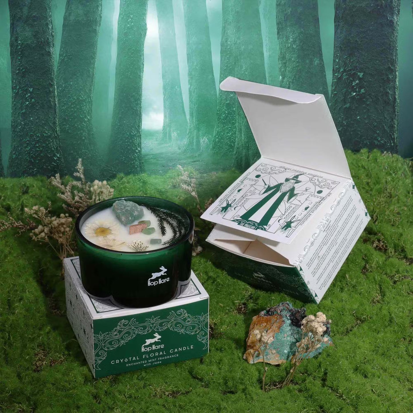 The Magician Crystal Candle - Jade & Mint