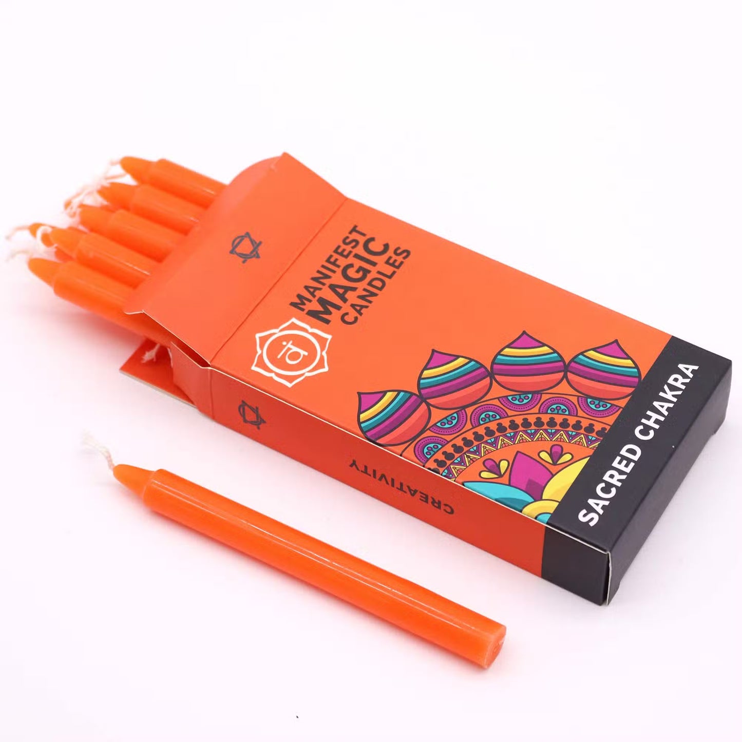 Manifest Spell Candles Sacral Chakra - Orange (pack of 12)
