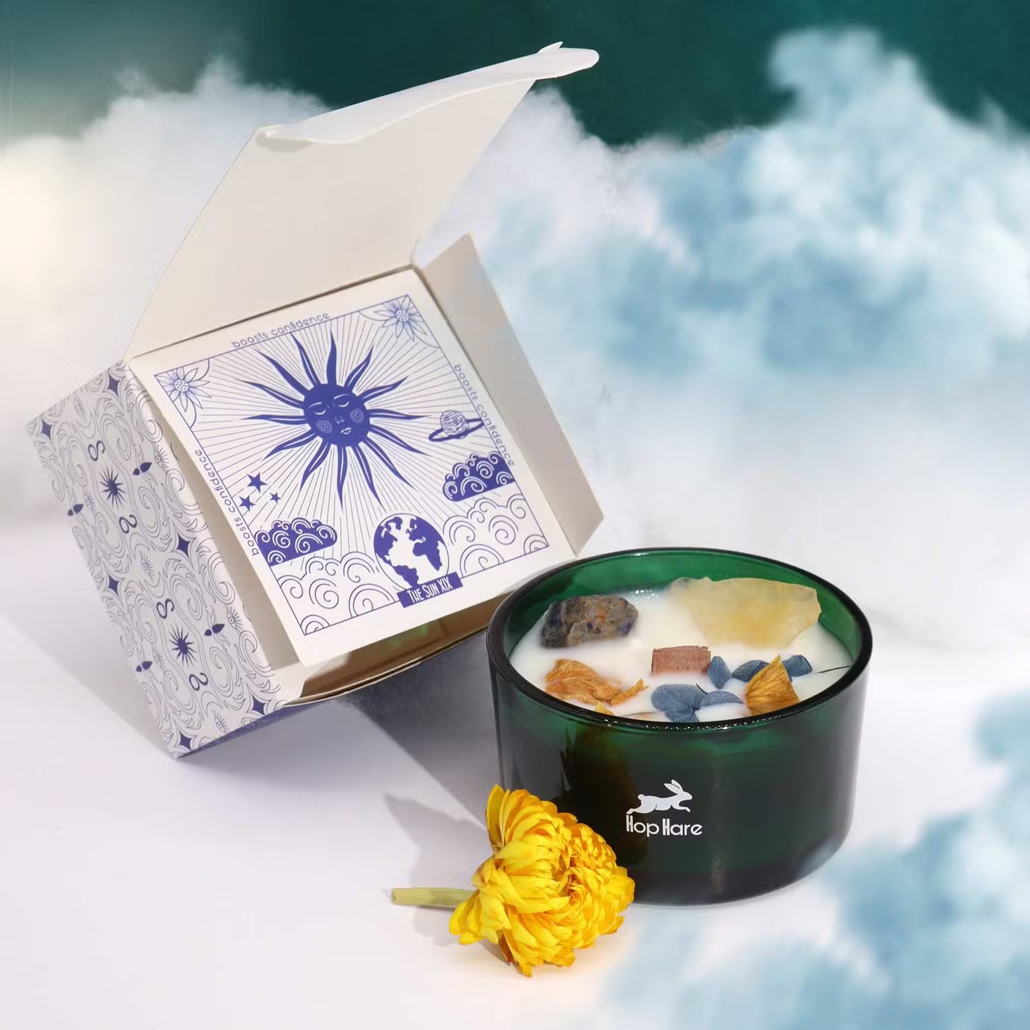 The Sun Crystal Candle - Citrine, Sodalite & Citrus