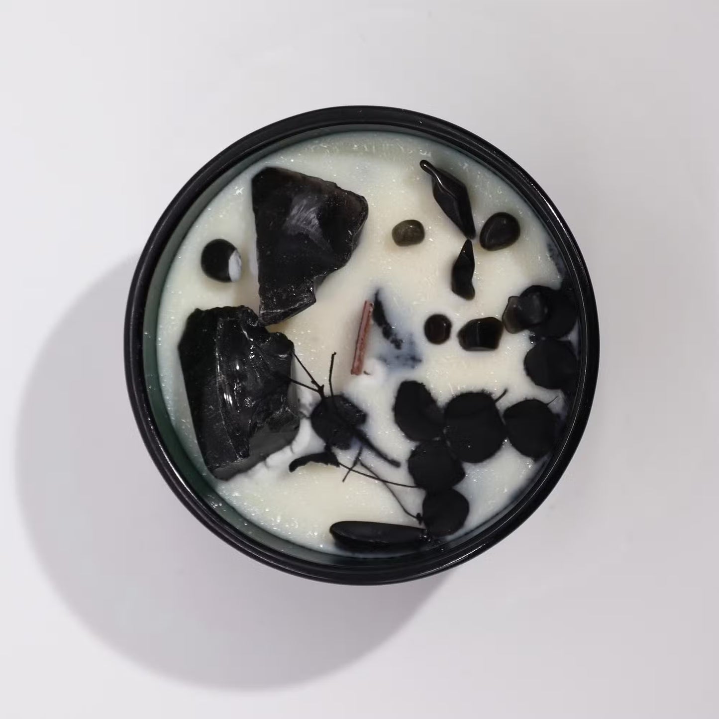 The Knight of Swords Crystal Candle - Black Obsidian & Cedar