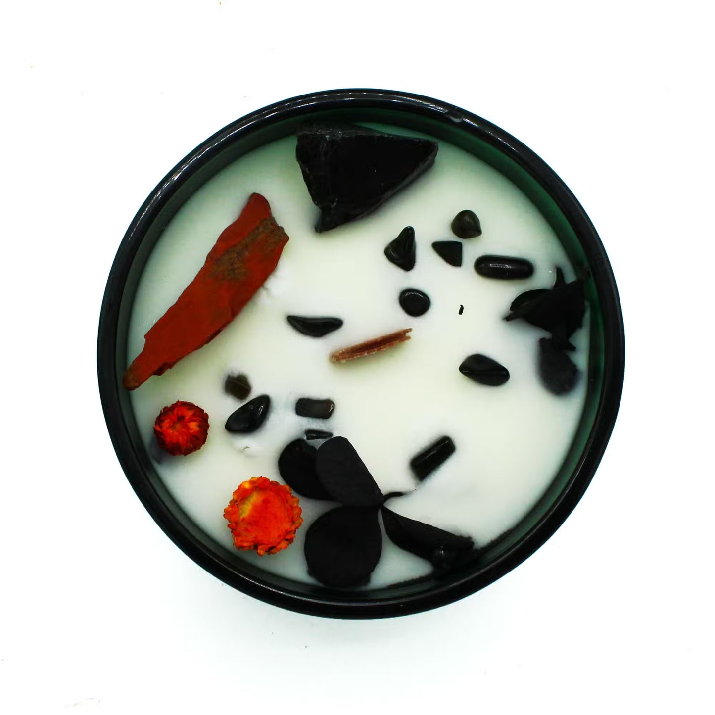 The Devil Crystal Candle - Red Jasper, Black Agate & Patchouli