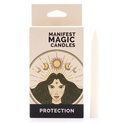 Manifest Spell Candles Protection - White (pack of 12)