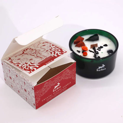 The Devil Crystal Candle - Red Jasper, Black Agate & Patchouli