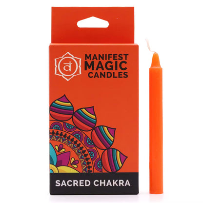 Manifest Spell Candles Sacral Chakra - Orange (pack of 12)