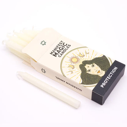 Manifest Spell Candles Protection - White (pack of 12)