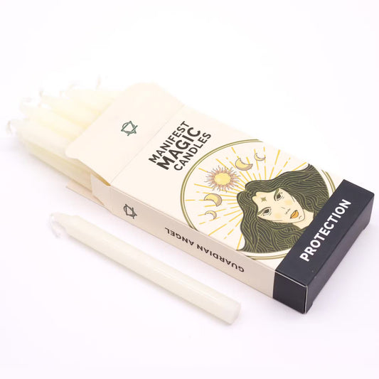 Manifest Spell Candles Protection - White (pack of 12)