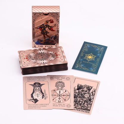 Pink Rose Gold Traditional Tarot Deck With Guidebook