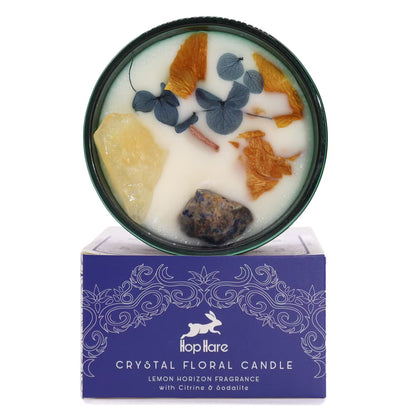 The Sun Crystal Candle - Citrine, Sodalite & Citrus
