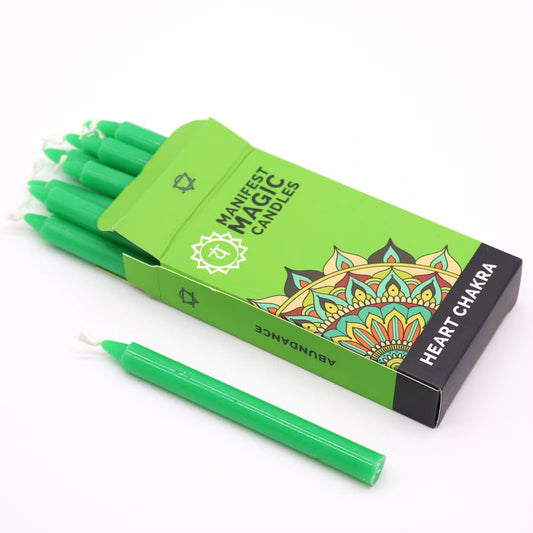 Manifest Spell Candles Heart Chakra - Green (pack of 12)