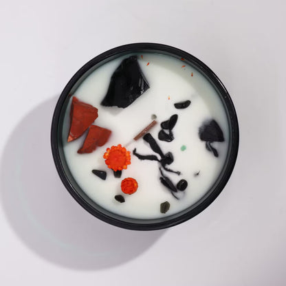 The Devil Crystal Candle - Red Jasper, Black Agate & Patchouli