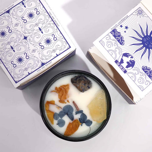 The Sun Crystal Candle - Citrine, Sodalite & Citrus