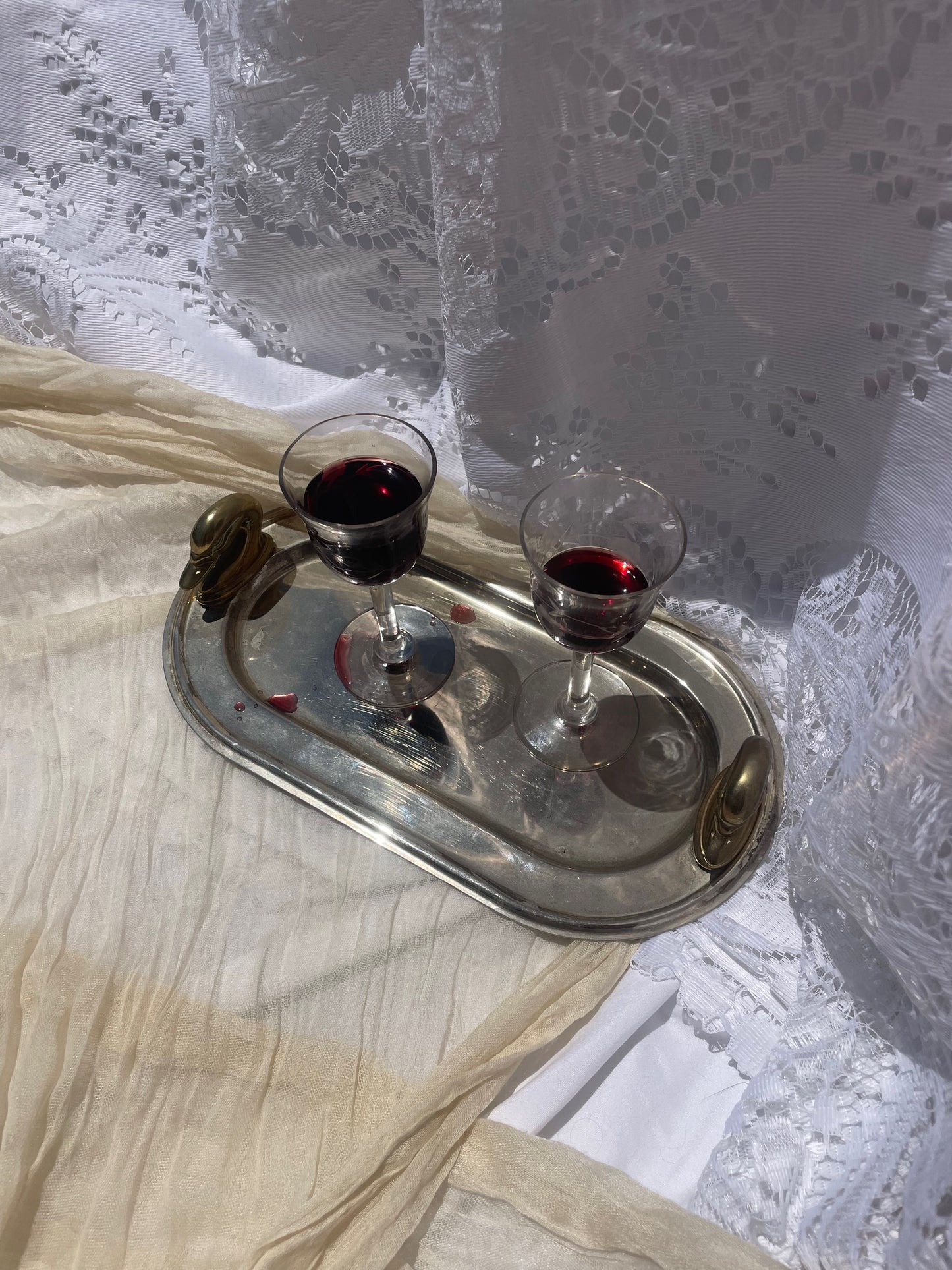 Pair of Vintage Hand-Etched Sherry Glasses - Mid-Century Floral Etched Stemware 1940s–60s