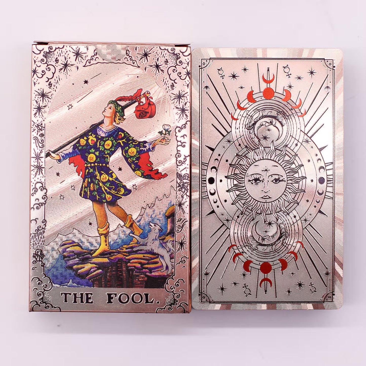 Pink Rose Gold Traditional Tarot Deck With Guidebook