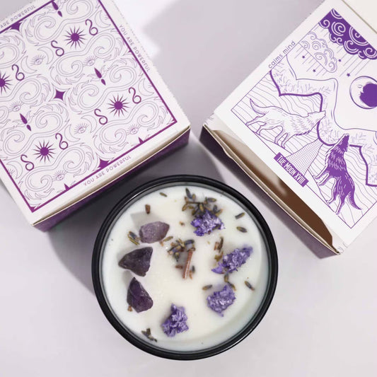 The Moon Crystal Candle - Amethyst & Lavender