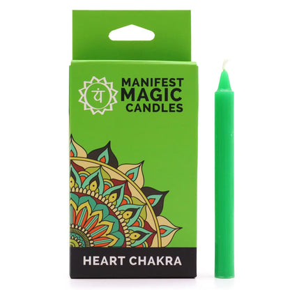 Manifest Spell Candles Heart Chakra - Green (pack of 12)
