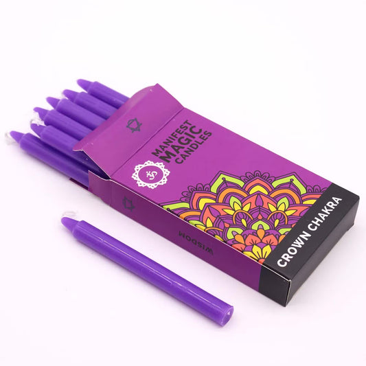 Manifest Spell Candles Crown Chakra - Purple (pack of 12)